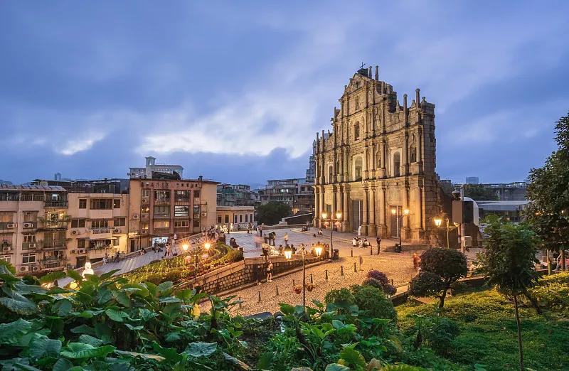 Macau — Ruins of St. Paul's at dusk